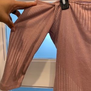 PInk blush off the shoulder fitted dress